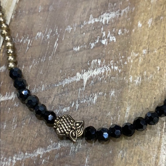 🌅Owl lovers Black Crystal Necklace - Picture 2 of 8
